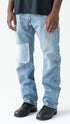 1990'S LEVI'S 505 SUN FADED & REPAIRED BLUE DENIM (32 X 30)